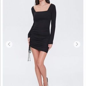 Ruched drawstring dress